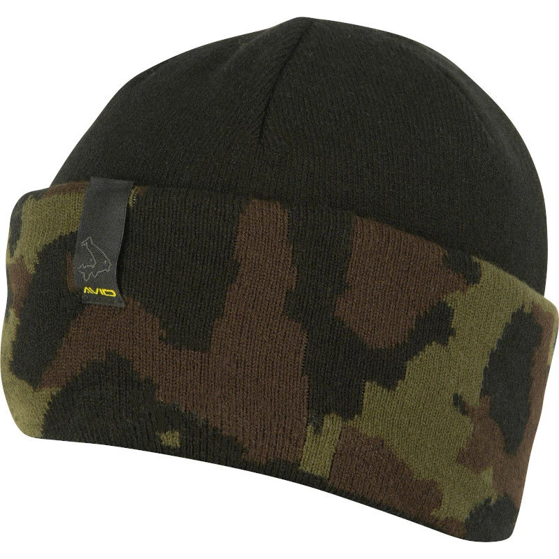Avid Carp Black & Camo Beanie Hat - £5.99